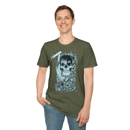 Skull Floral Tee — Gothic Skull with Flowers Graphic T-Shirt