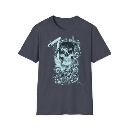 Skull Floral Tee — Gothic Skull with Flowers Graphic T-Shirt