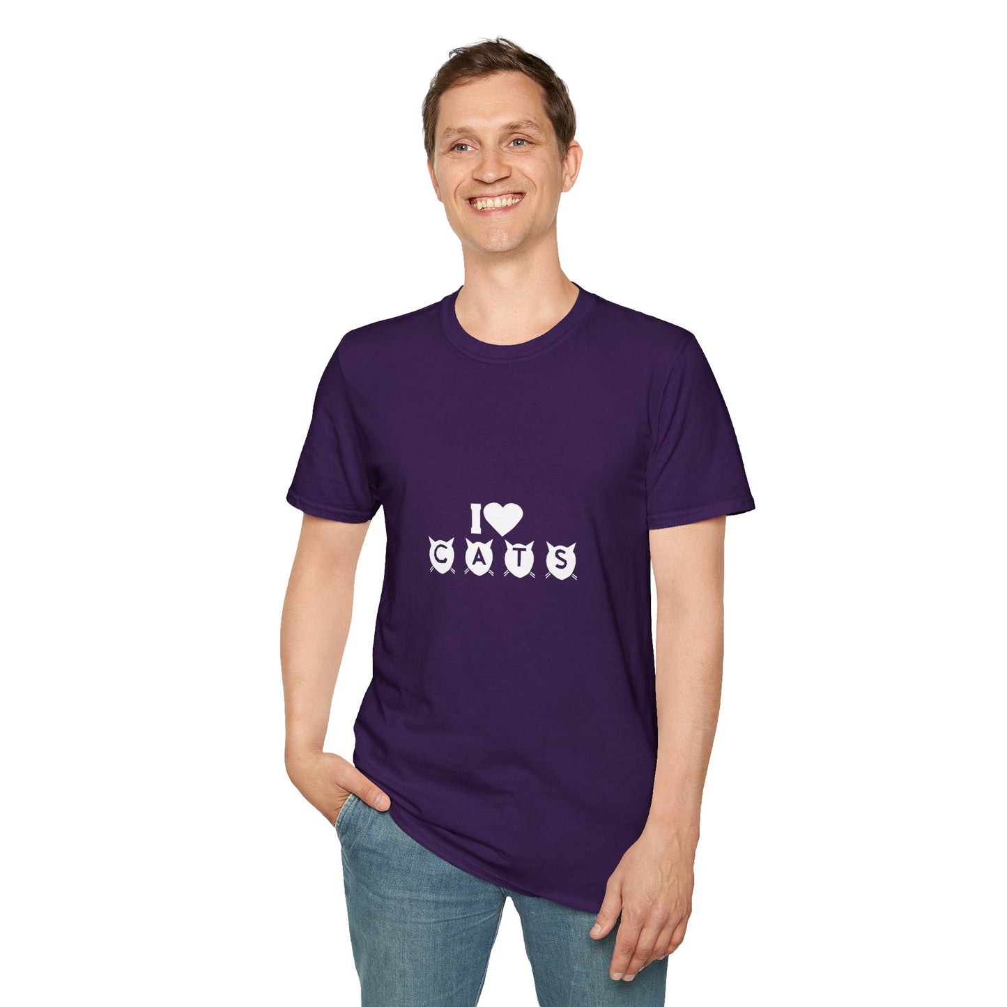 I  Cats T-Shirt – Cute Cat Silhouette Love Tee for Cat Lovers