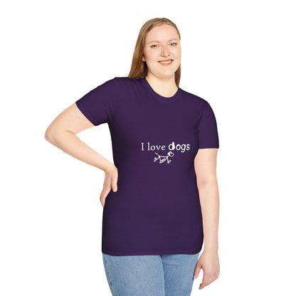 I Love Dogs T-Shirt – Cute Paw Print Graphic Tee for Dog Lovers