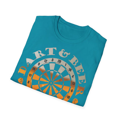 Dart & Beer Junkie T-Shirt — Retro Dartboard Pub Game Tee
