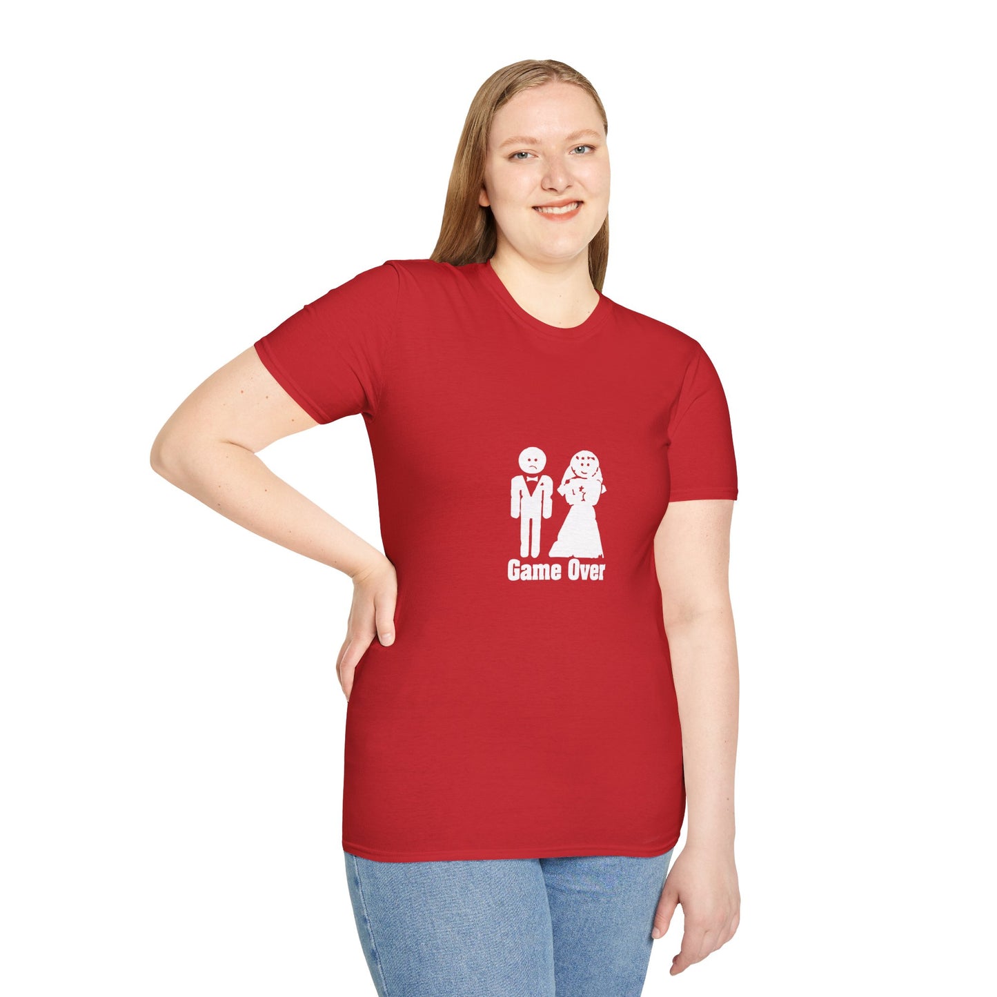 Game Over Wedding T‑Shirt — Funny Bride & Groom Engagement Shirt