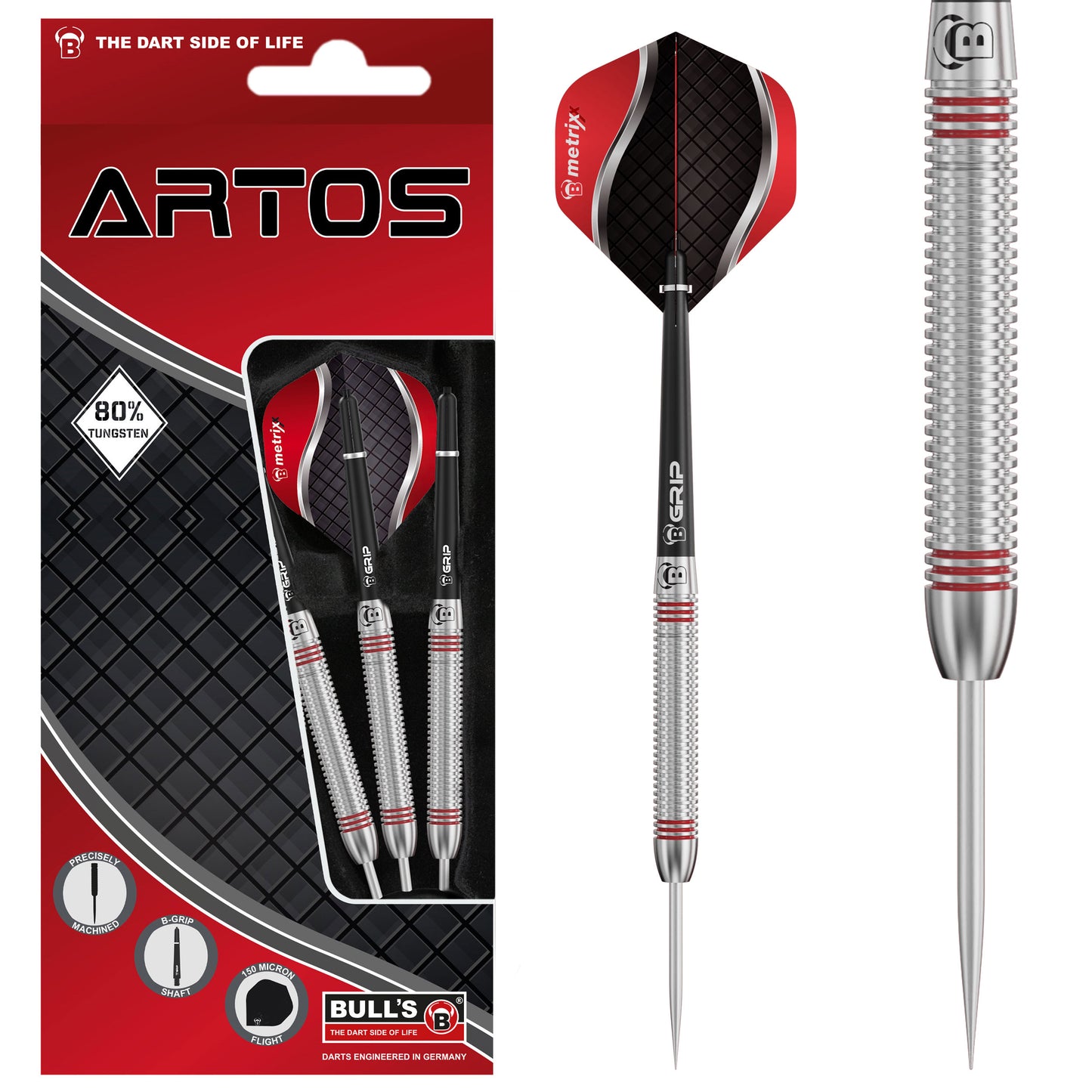 BULL'S Artos AR3 Red 80% Tungsten Steeldarts