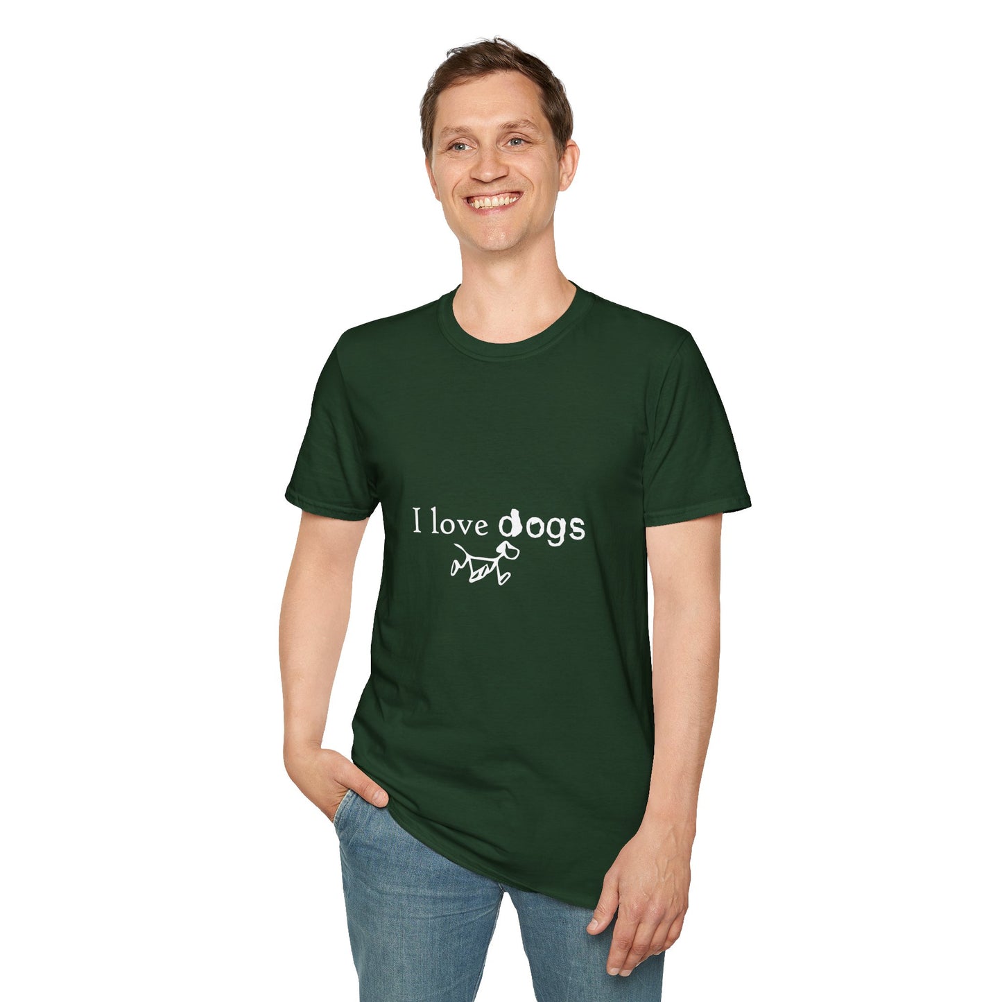 I Love Dogs T-Shirt – Cute Paw Print Graphic Tee for Dog Lovers