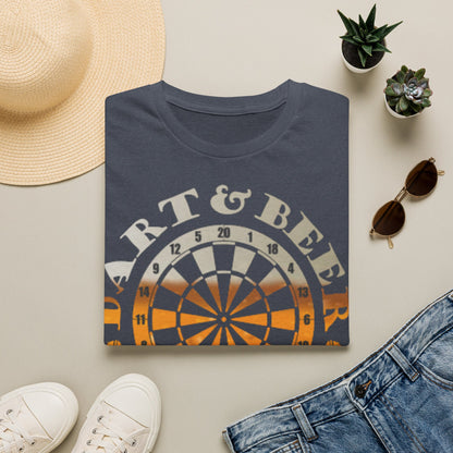 Dart & Beer Junkie T-Shirt — Retro Dartboard Pub Game Tee