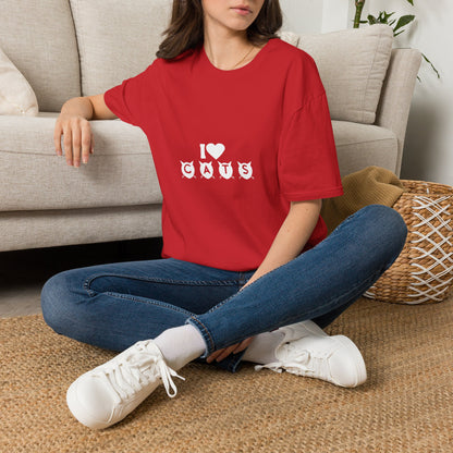 I  Cats T-Shirt – Cute Cat Silhouette Love Tee for Cat Lovers