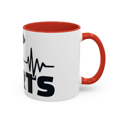 Darts Heartbeat Accent Coffee Mug — Darts Player Gift (310 ml)