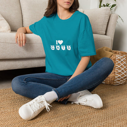 I  Cats T-Shirt – Cute Cat Silhouette Love Tee for Cat Lovers