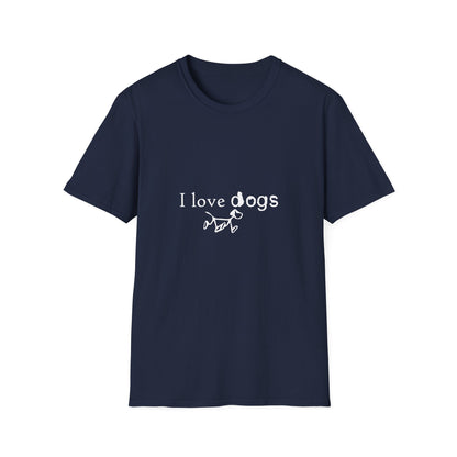 I Love Dogs T-Shirt – Cute Paw Print Graphic Tee for Dog Lovers
