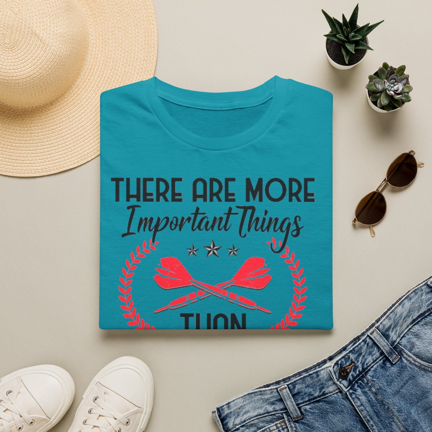 Darts T-Shirt — "There Are More Important Things Than Darts But What?"