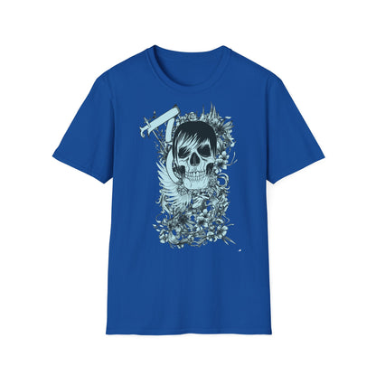 Skull Floral Tee — Gothic Skull with Flowers Graphic T-Shirt