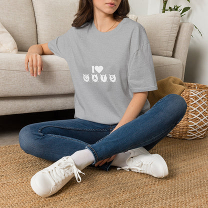 I  Cats T-Shirt – Cute Cat Silhouette Love Tee for Cat Lovers