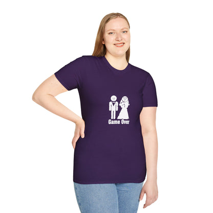 Game Over Wedding T‑Shirt — Funny Bride & Groom Engagement Shirt