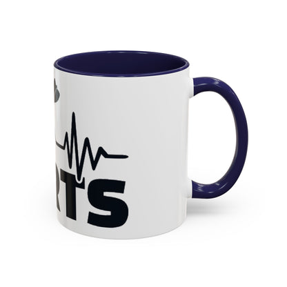 Darts Heartbeat Accent Coffee Mug — Darts Player Gift (310 ml)
