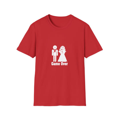 Game Over Wedding T‑Shirt — Funny Bride & Groom Engagement Shirt