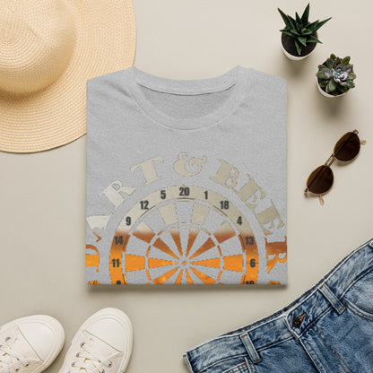 Dart & Beer Junkie T-Shirt — Retro Dartboard Pub Game Tee