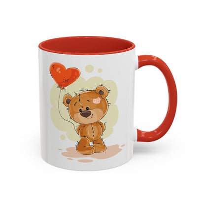 Cute Teddy Bear Coffee Mug with Heart Balloon — Gift Mug for Kids & New Parents