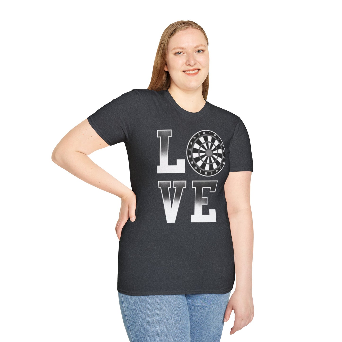 Darts Love T-Shirt — "LOVE" with Dartboard Graphic