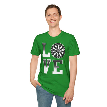 Darts Love T-Shirt — "LOVE" with Dartboard Graphic