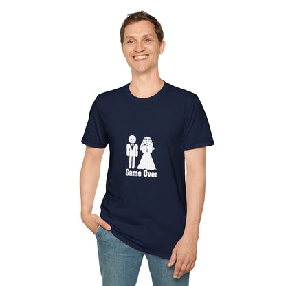 Game Over Wedding T‑Shirt — Funny Bride & Groom Engagement Shirt