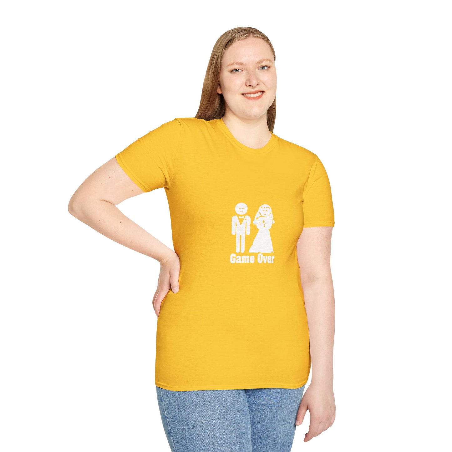 Game Over Wedding T‑Shirt — Funny Bride & Groom Engagement Shirt
