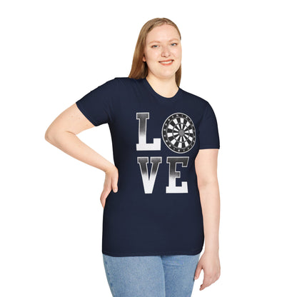 Darts Love T-Shirt — "LOVE" with Dartboard Graphic