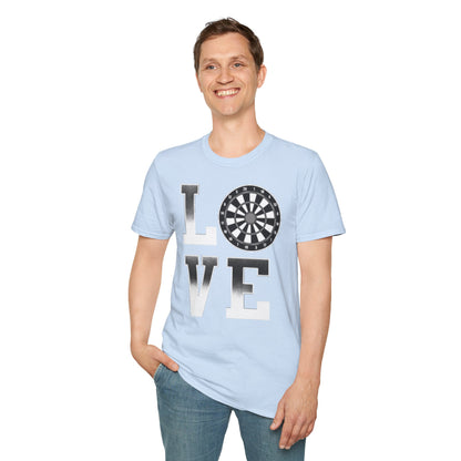 Darts Love T-Shirt — "LOVE" with Dartboard Graphic