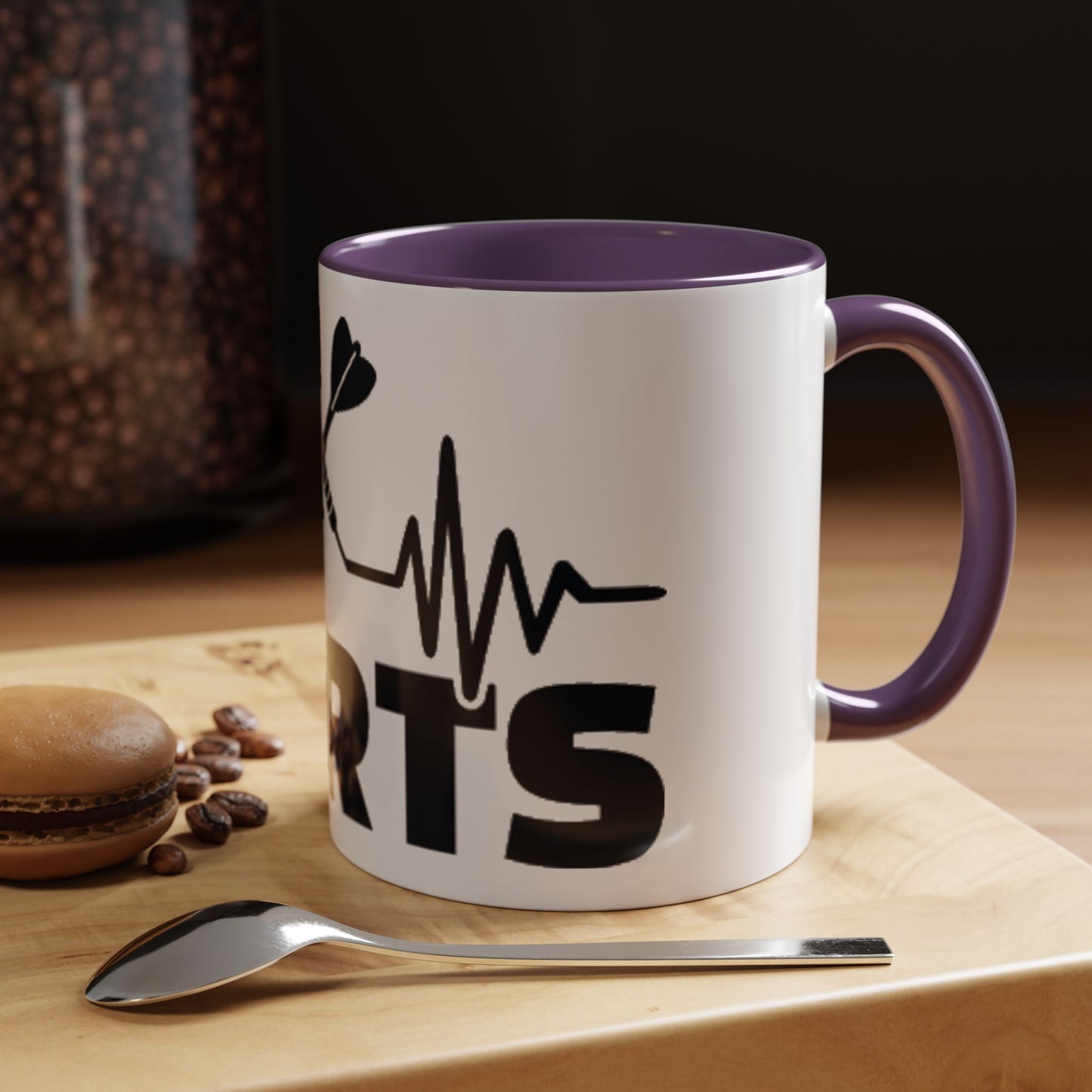 Darts Heartbeat Accent Coffee Mug — Darts Player Gift (310 ml)