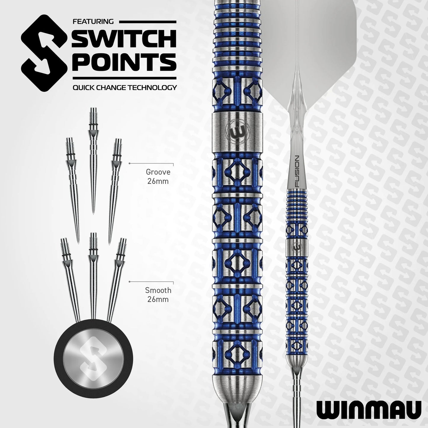 Winmau Lunaris Parallel Switch Point 90% Steeldarts