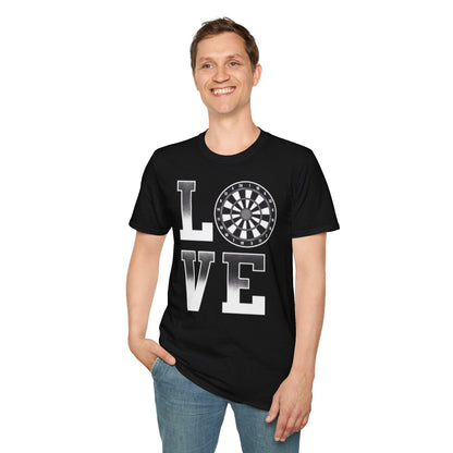 Darts Love T-Shirt — "LOVE" with Dartboard Graphic