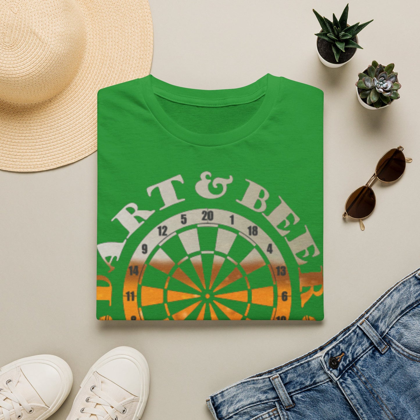 Dart & Beer Junkie T-Shirt — Retro Dartboard Pub Game Tee