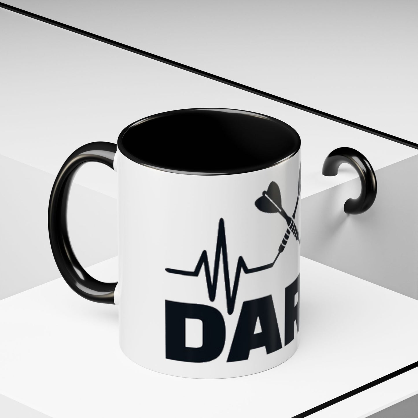 Darts Heartbeat Accent Coffee Mug — Darts Player Gift (310 ml)