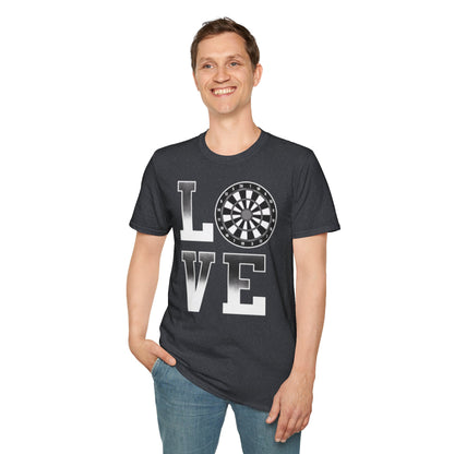 Darts Love T-Shirt — "LOVE" with Dartboard Graphic