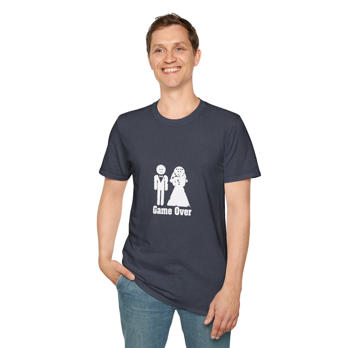 Game Over Wedding T‑Shirt — Funny Bride & Groom Engagement Shirt