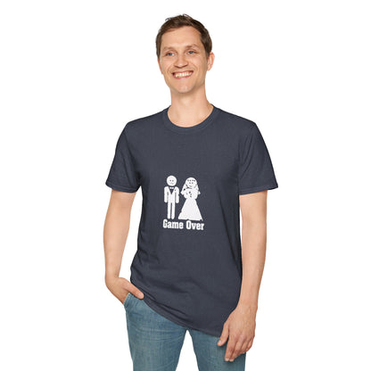 Game Over Wedding T‑Shirt — Funny Bride & Groom Engagement Shirt