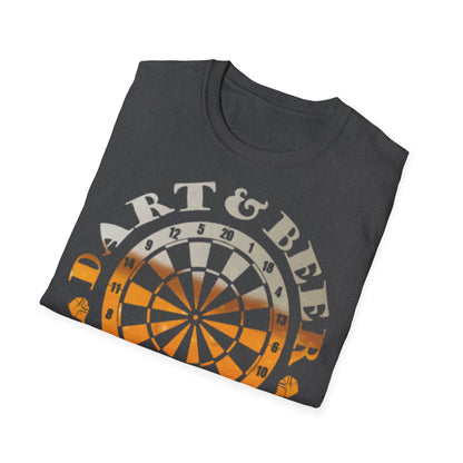 Dart & Beer Junkie T-Shirt — Retro Dartboard Pub Game Tee