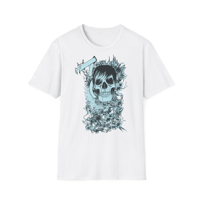 Skull Floral Tee — Gothic Skull with Flowers Graphic T-Shirt