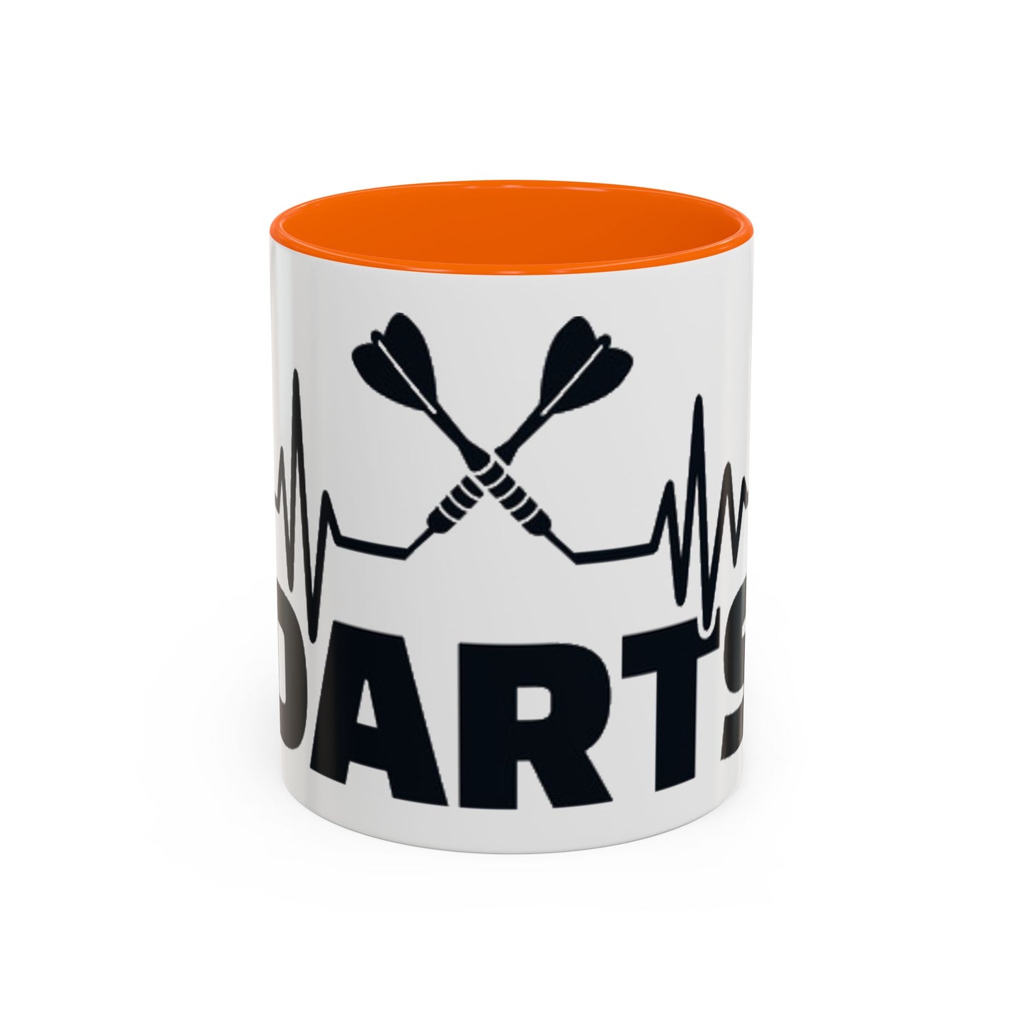 Darts Heartbeat Accent Coffee Mug — Darts Player Gift (310 ml)