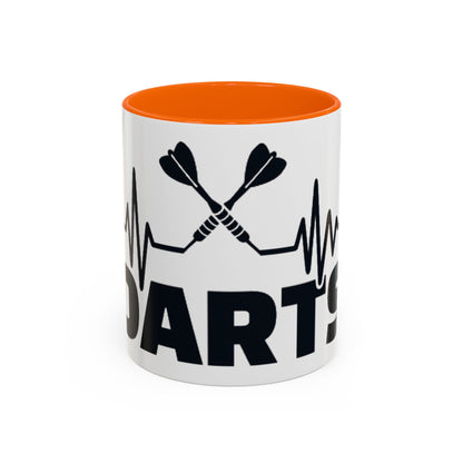 Darts Heartbeat Accent Coffee Mug — Darts Player Gift (310 ml)