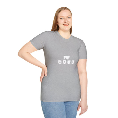 I  Cats T-Shirt – Cute Cat Silhouette Love Tee for Cat Lovers