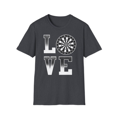 Darts Love T-Shirt — "LOVE" with Dartboard Graphic