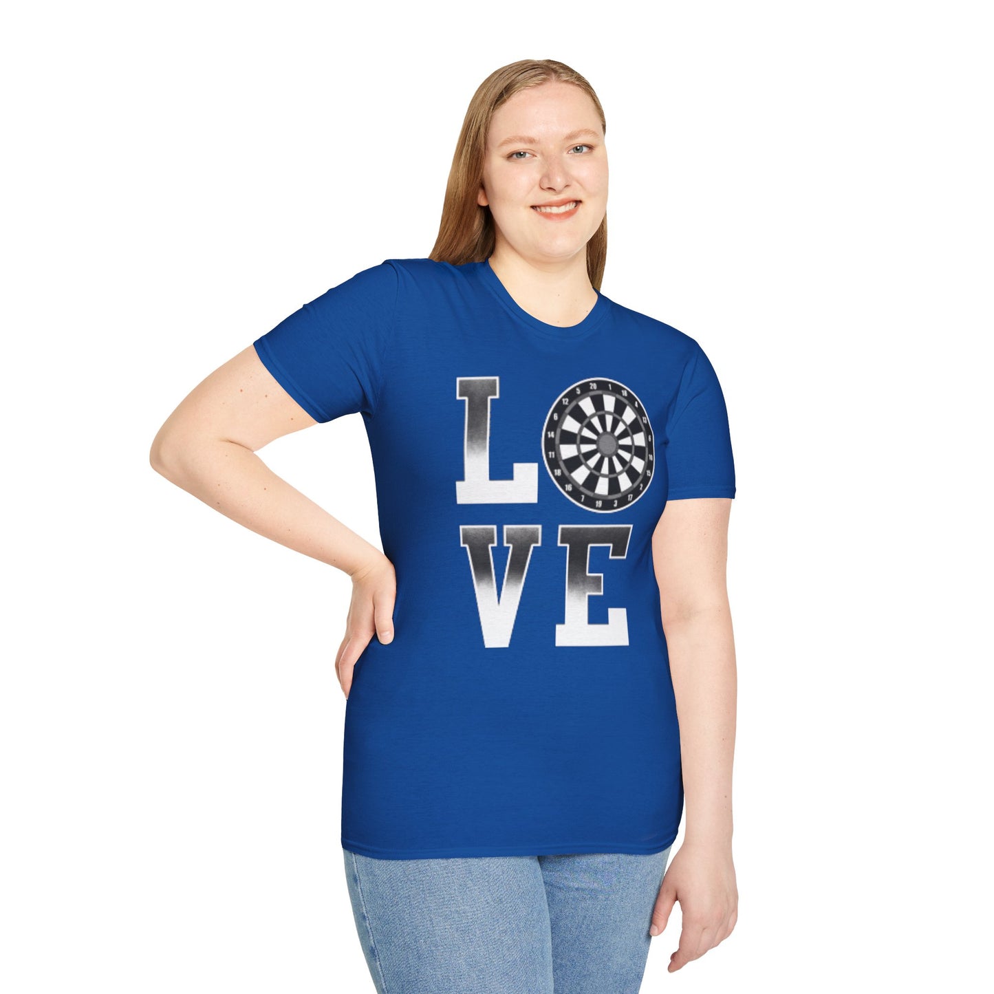 Darts Love T-Shirt — "LOVE" with Dartboard Graphic