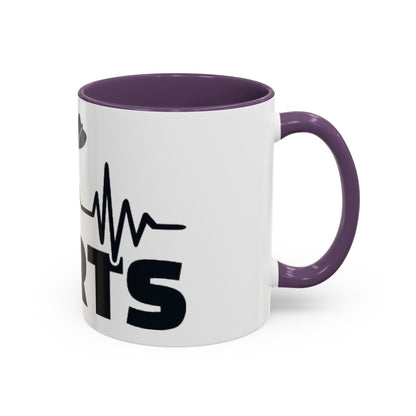 Darts Heartbeat Accent Coffee Mug — Darts Player Gift (310 ml)