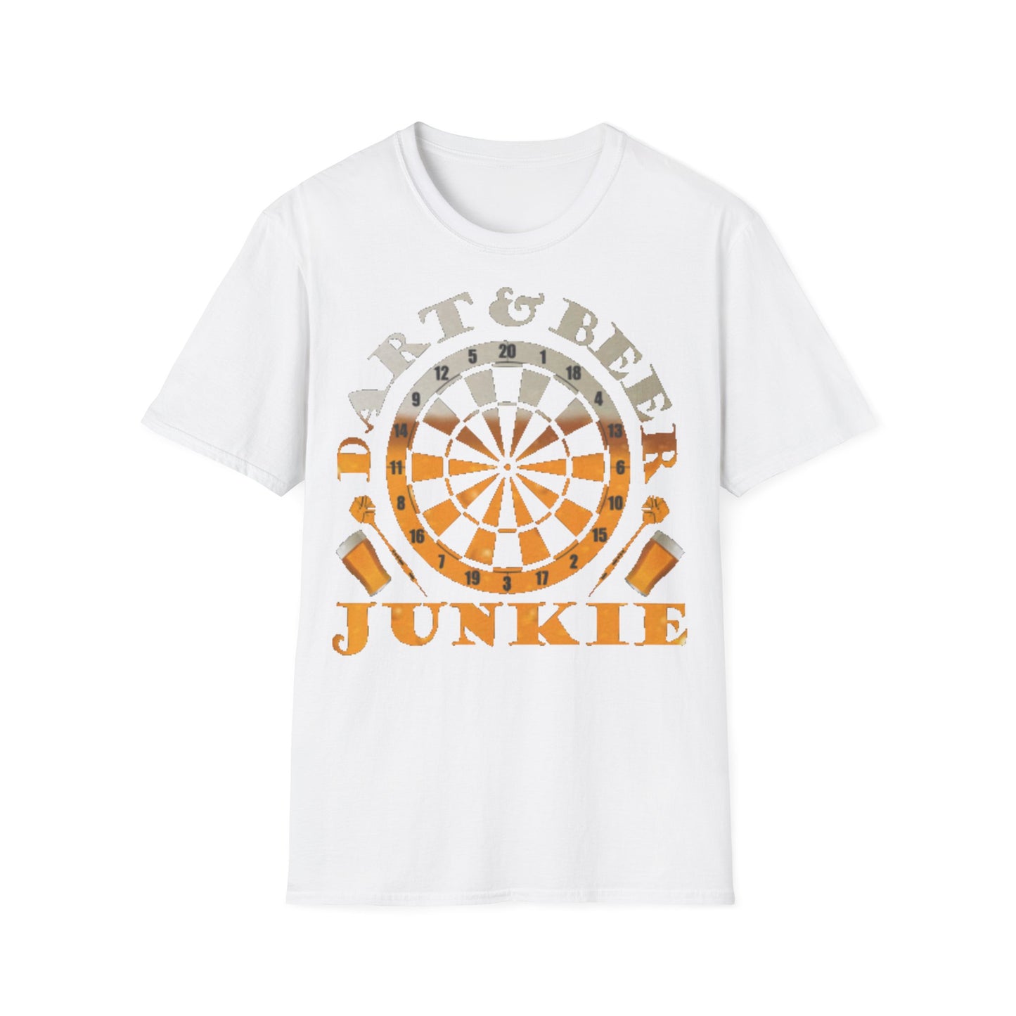 Dart & Beer Junkie T-Shirt — Retro Dartboard Pub Game Tee
