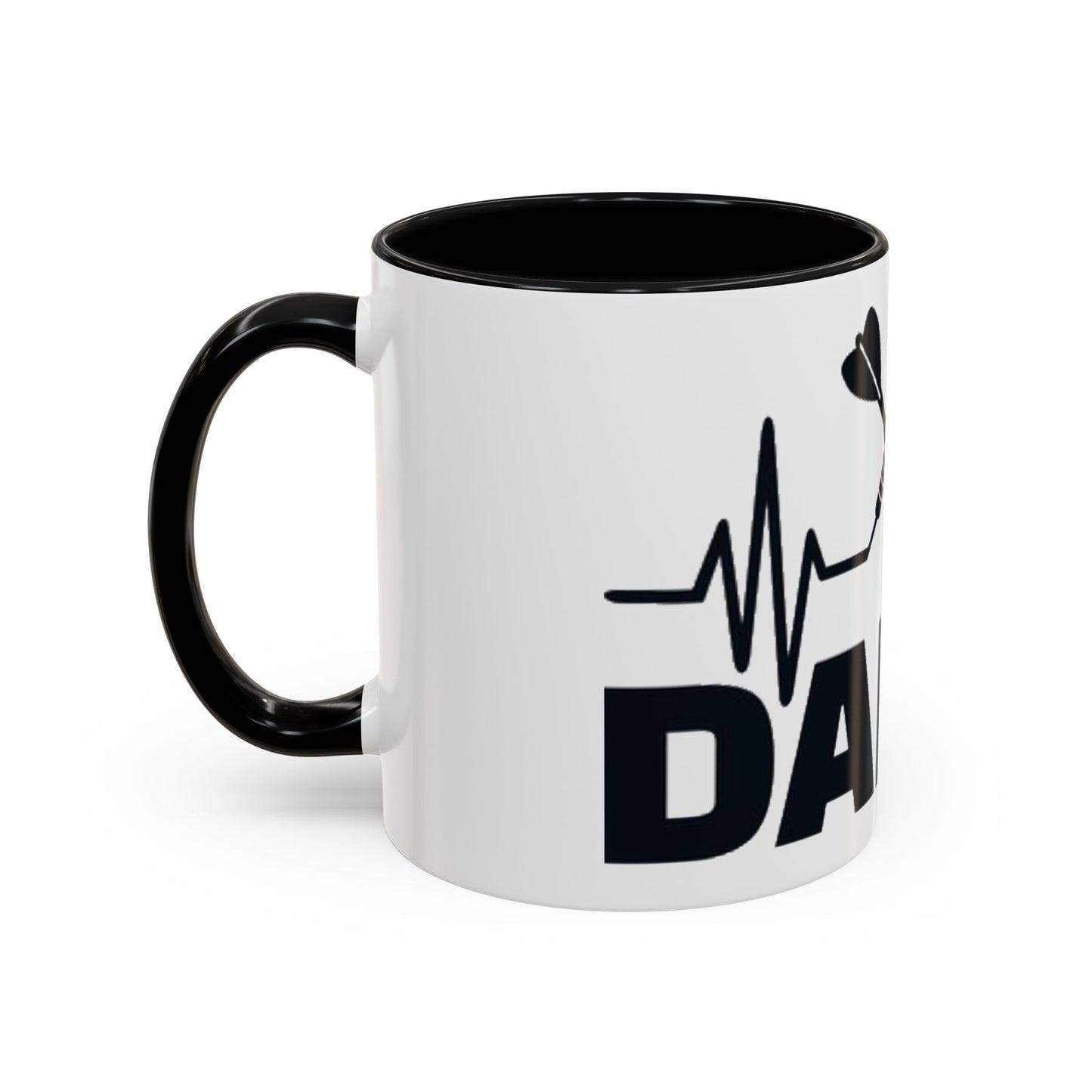 Darts Heartbeat Accent Coffee Mug — Darts Player Gift (310 ml)