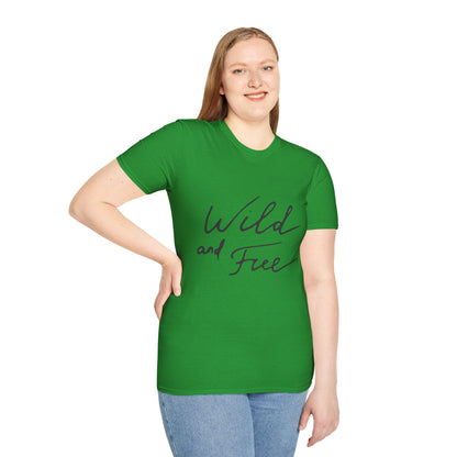 Wild and Free T-Shirt — Casual Script Tee for Adventurous Spirits