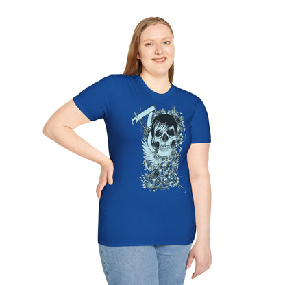 Skull Floral Tee — Gothic Skull with Flowers Graphic T-Shirt