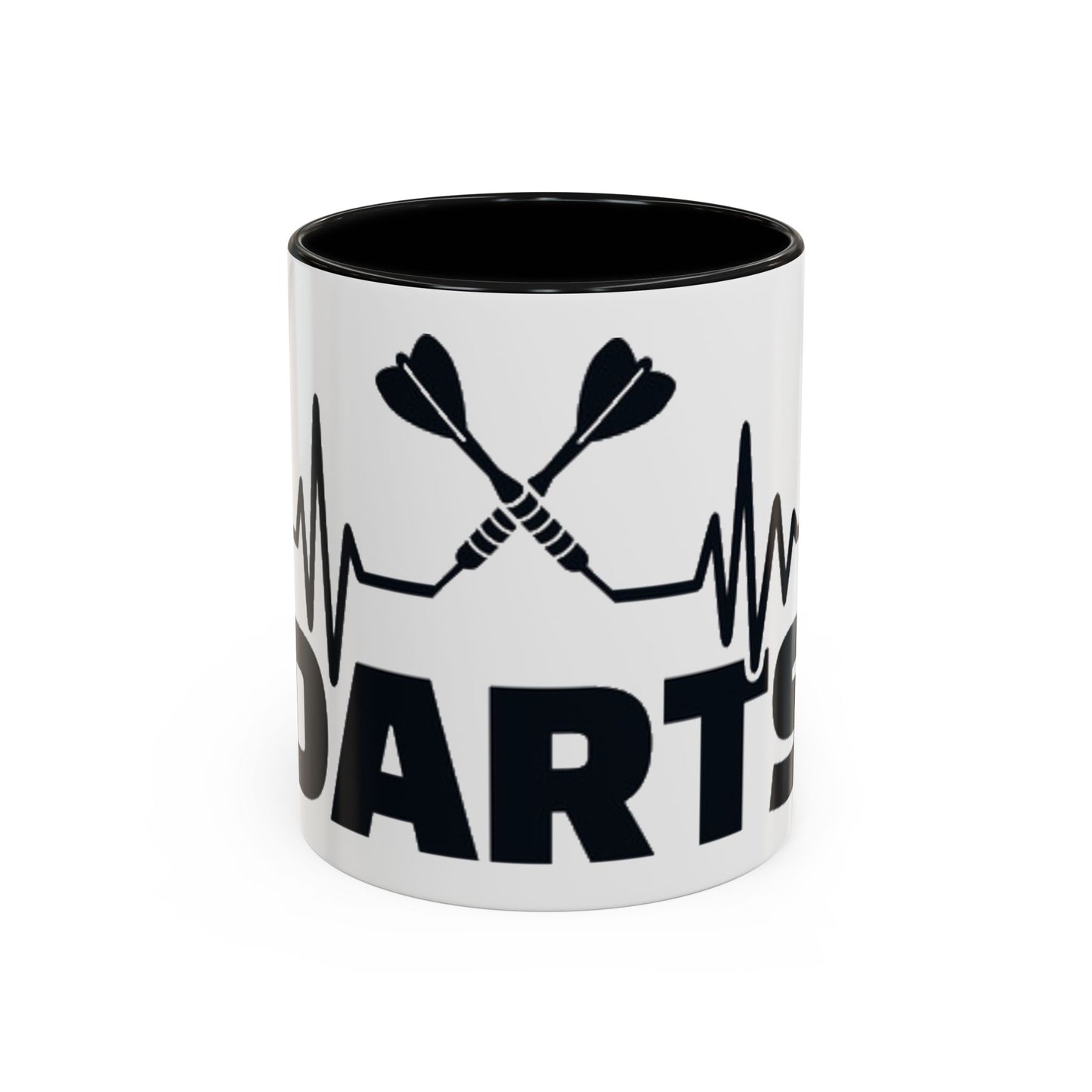 Darts Heartbeat Accent Coffee Mug — Darts Player Gift (310 ml)