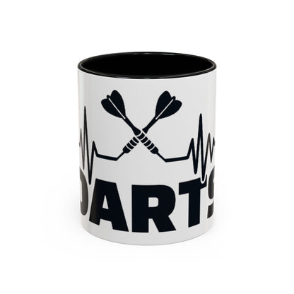 Darts Heartbeat Accent Coffee Mug — Darts Player Gift (310 ml)