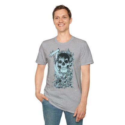 Skull Floral Tee — Gothic Skull with Flowers Graphic T-Shirt